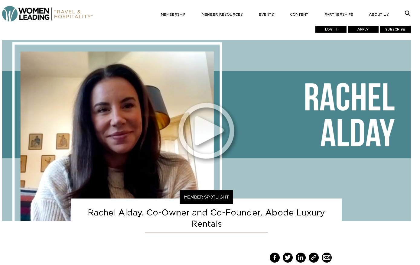 Rachel Alday Featured in Women Leading – Travel & Hospitality Featured Image