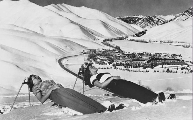 An old photo of individuals enjoying the Park City Spring Season